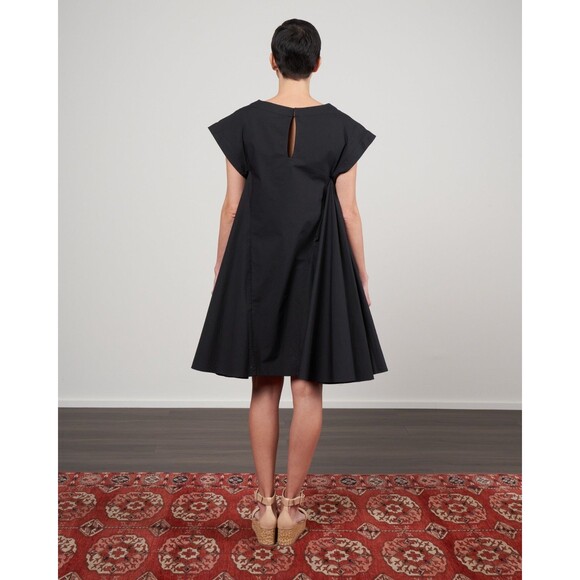 Merlette Naarden Mini Dress Poplin Swing Cotton Black Party Boat Neck S 282177 🐝 - Picture 5 of 9